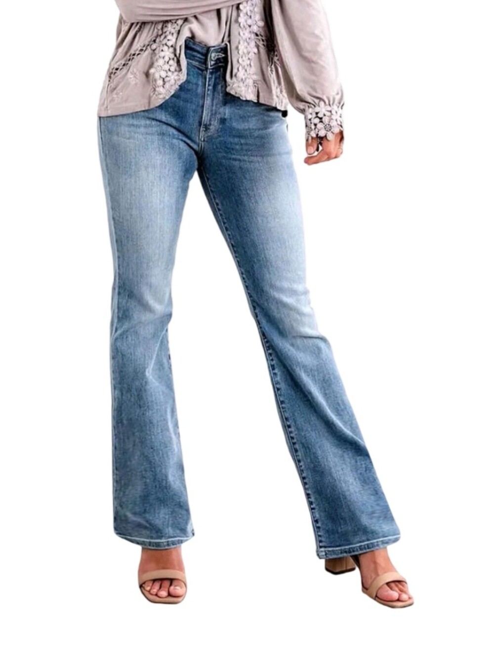 Lane Bryant Women's Wide-Leg Flare Boot Cut Jeans in Classic Blue Plus Size 18